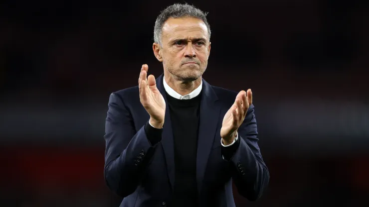 Luis Enrique, Head Coach of Paris Saint-Germain during a UEFA Champions League 2024/25 game.

