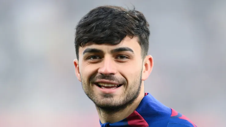 Pedri of FC Barcelona looks on prior to the LaLiga EA Sports match between FC Barcelona and Getafe CF at Estadi Olimpic Lluis Companys on February 24, 2024 in Barcelona, Spain. 
