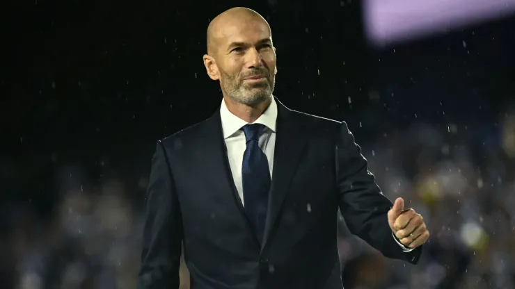 Former French football player Zinedine Zidane arrives on stage during the Opening Ceremony of the Olympic Games Paris 2024 on July 26, 2024 in Paris, France. 
