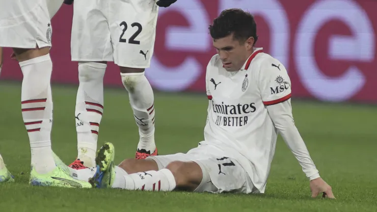 Christian Pulisic of AC Milan during Atalanta BC vs AC Milan, 15Â° Serie A Enilive 2024-25 game at Gewiss stadium in Bergamo (BG), Italy, on Dicember 06, 2024.
