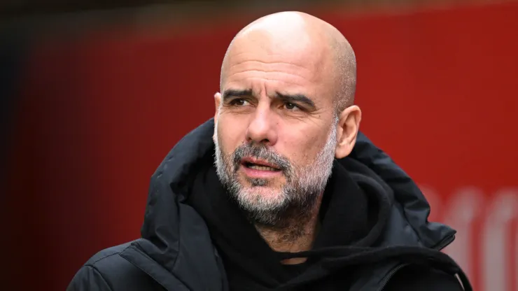 Pep Guardiola, Manager of Manchester City, arrives at the stadium prior to the Premier League match between Crystal Palace FC and Manchester City FC at Selhurst Park on December 07, 2024 in London, England. 
