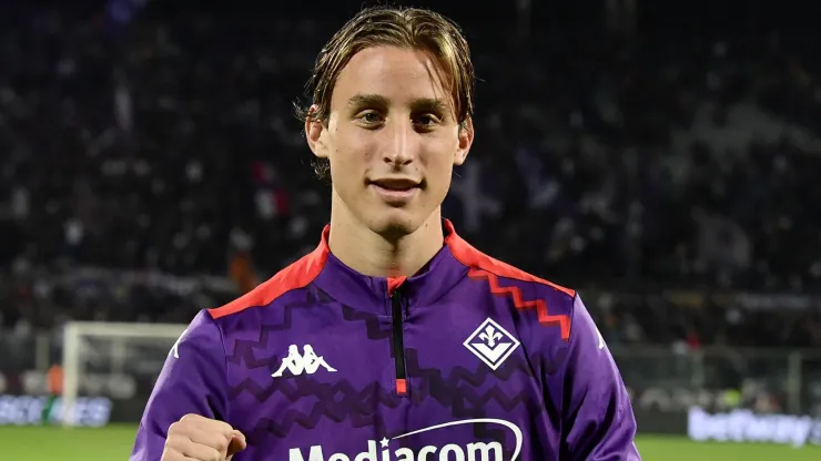 Fiorentina s Edoardo Bove Panini Player of the match during the Serie A Enilive 2024 2025 match between Fiorentina and Roma.
