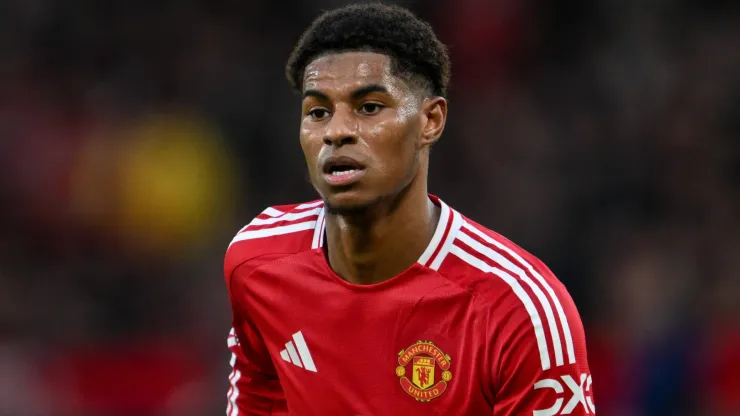 Marcus Rashford of Manchester United during the Premier League match Manchester United vs Everton at Old Trafford, Manchester, United Kingdom, 1st December 2024.
