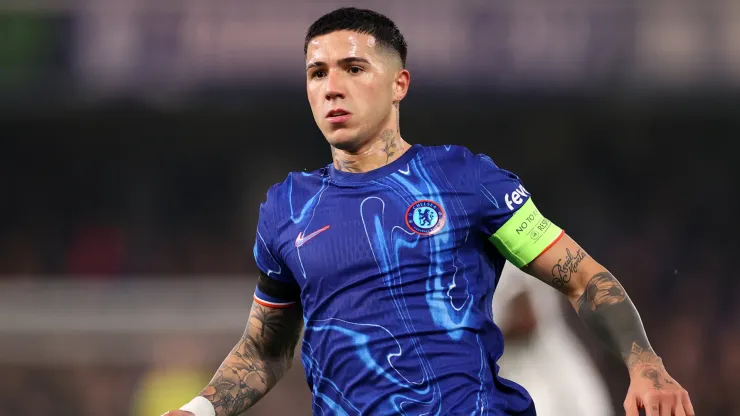 Enzo Fernandez of Chelsea reacts during the UEFA Conference League 2024/25 League Phase MD3 match between Chelsea FC and FC Noah.