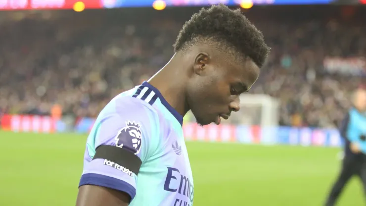 Bukayo Saka of Arsenal before the Premier League match between Crystal Palace and Arsenal at Selhurst Park, London on 21 December 2024.
