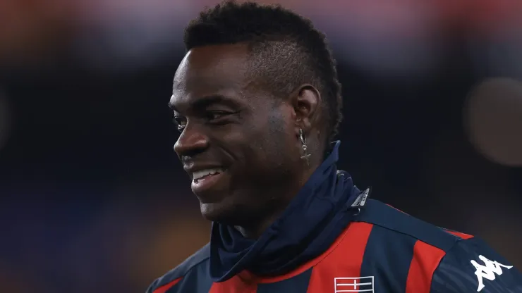 Mario Balotelli of Genoa CFC reacts during the warm up prior to the Serie A match at Luigi Ferraris, Genoa.
