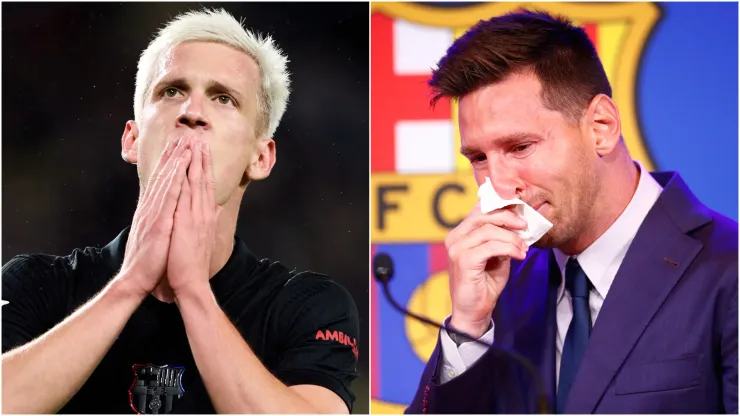 Dani Olmo (left) and Lionel Messi (right)
