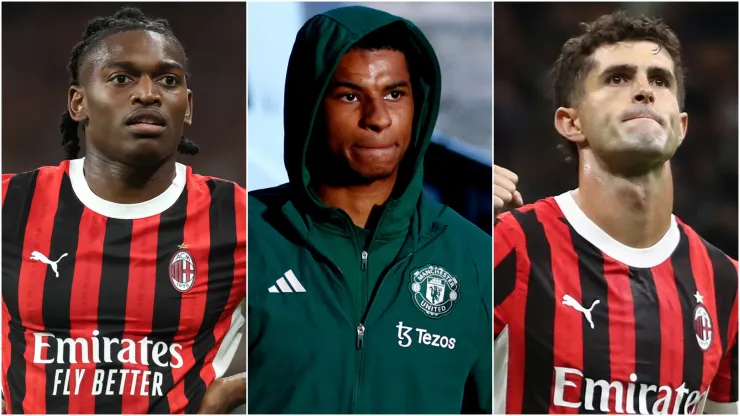 Rafael Leao (left), Marcus Rashford (center),  Christian Pulisic (right)
