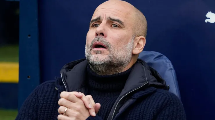 Manchester, England, 26th December 2024. Josep Guardiola coach of Manchester City during the Premier League match at the Etihad Stadium, Manchester. 
