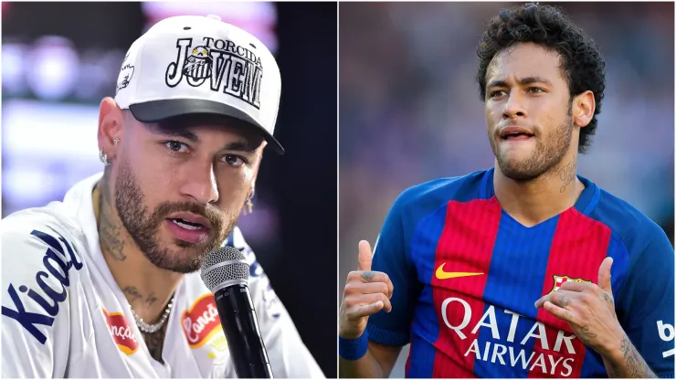 Neymar at Santos (left), Neymar at Barcelona (right)
