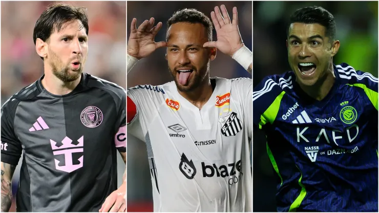 Lionel Messi (left), Neymar (center), and Cristiano Ronaldo (right)
