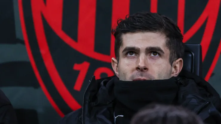 Christian Pulisic of AC Milan looks on during Serie A 2024-25 football match between AC Milan and Hellas Verona FC at San Siro.
