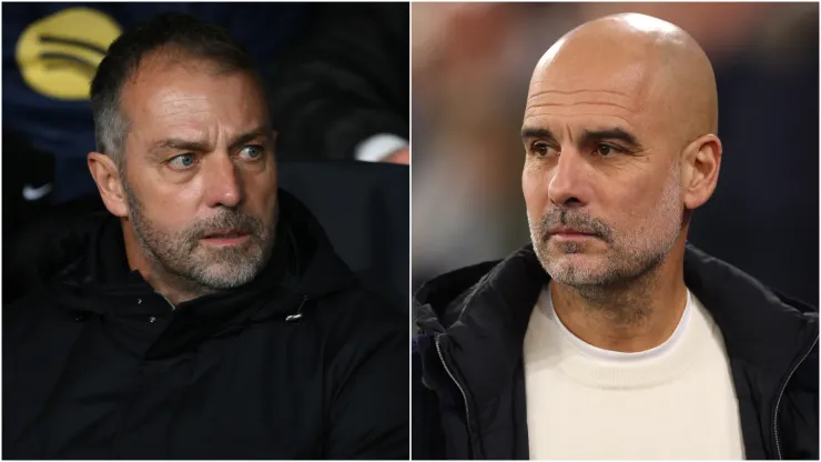 Hansi Flick (left) and Pep Guardiola (right)

