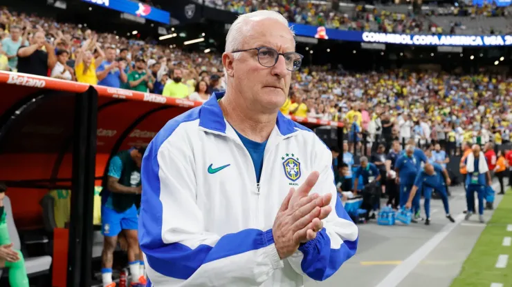 Head coach Dorival Junior of Brazil looks on prior to the CONMEBOL Copa America 2024 quarterfinal match between Uruguay and Brazil at Allegiant Stadium on July 06, 2024 in Las Vegas, Nevada.
