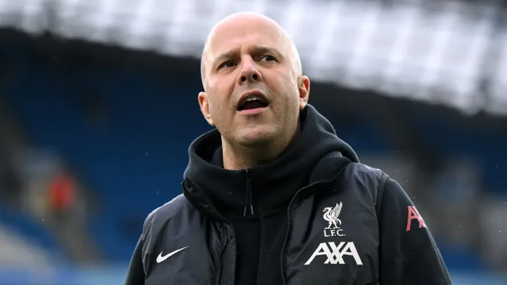 Arne Slot, Manger of Liverpool, looks on, during a pitch inspection prior to the Premier League match between Manchester City FC and Liverpool FC at Etihad Stadium on February 23, 2025 in Manchester, England.
