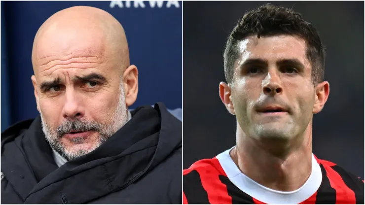 Pep Guardiola (left) and Christian Pulisic (right)
