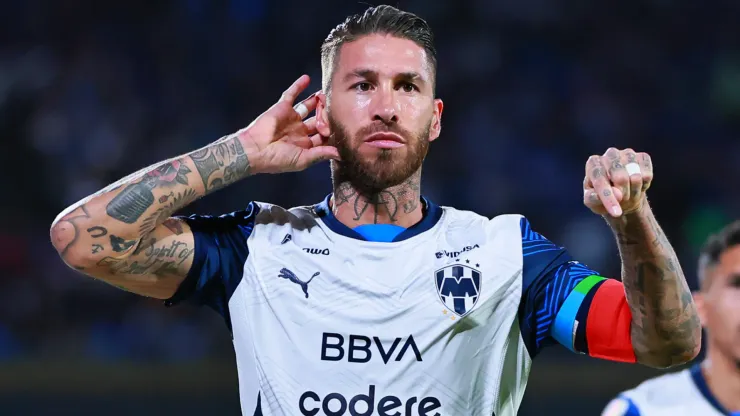 Sergio Ramos of Monterrey celebrates after scoring the team's first goal during the 11th round match between Cruz Azul and Monterrey as part of the Torneo Clausura 2025 Liga MX at Estadio Olimpico Universitario on March 08, 2025 in Mexico City, Mexico.
