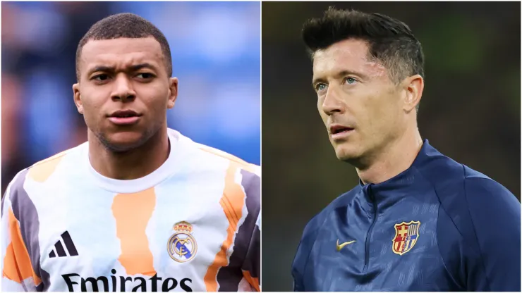 Kylian Mbappe (left) and Robert Lewandowski (right)
