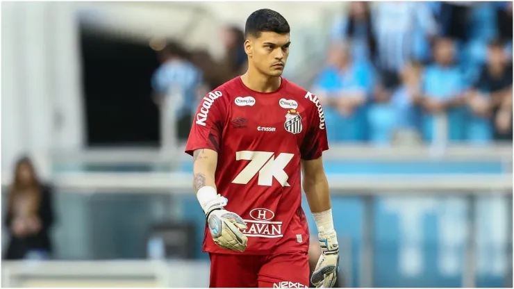 Goalkeeper Gabriel Brazao of Santos
