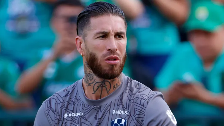 Sergio Ramos of Monterrey looks on during the warms up prior the 17th round match between Leon and Monterrey as part of the Torneo Clausura 2025 Liga MX at Leon Stadium on April 20, 2025 in Leon, Mexico.