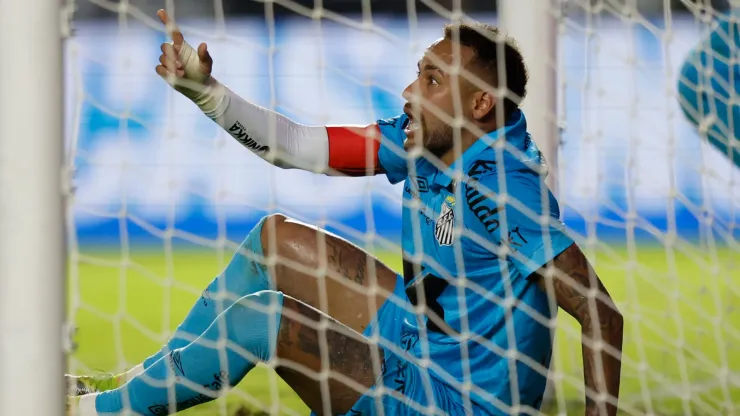 The Santos player protested his action but was still shown the red card.
