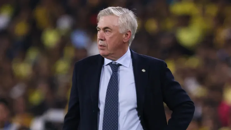 Carlo Ancelotti, Head Coach of Brazil reacts during the FIFA World Cup 2026 Qualifier match between Ecuador and Brazil at Estadio Monumental Isidro Romero Carbo on June 05, 2025 in Guayaquil, Ecuador.

