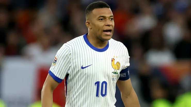 Kylian Mbappe of France looks on during the UEFA Nations League 2025 semifinal match between Spain and France at Stuttgart Arena on June 05, 2025 in Stuttgart, Germany.
