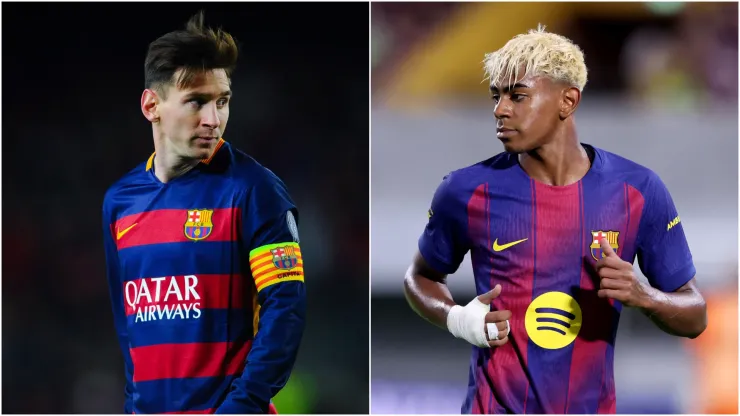 Lionel Messi and Lamine Yamal.

