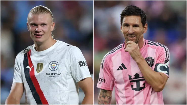 Manchester City's Erling Haaland and Inter Miami's Lionel Messi.
