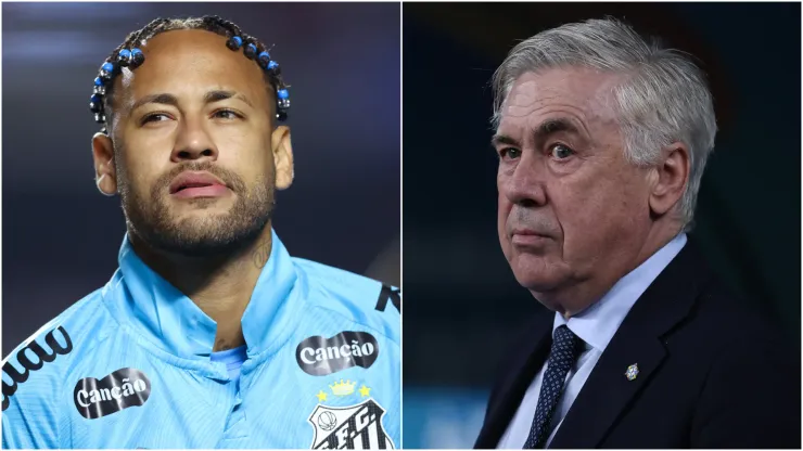 Neymar (left) and Carlo Ancelotti (right)
