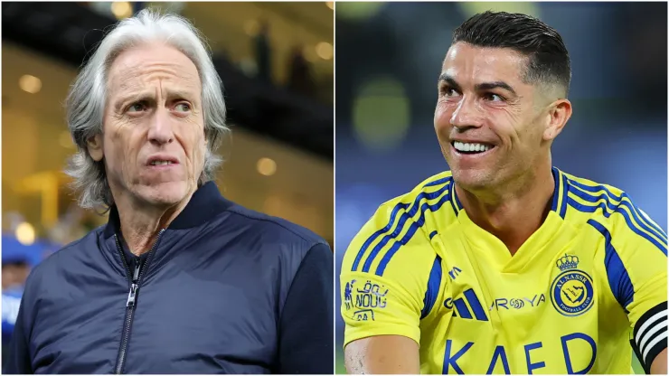 Jorge Jesus (left) and Cristiano Ronaldo (right)
