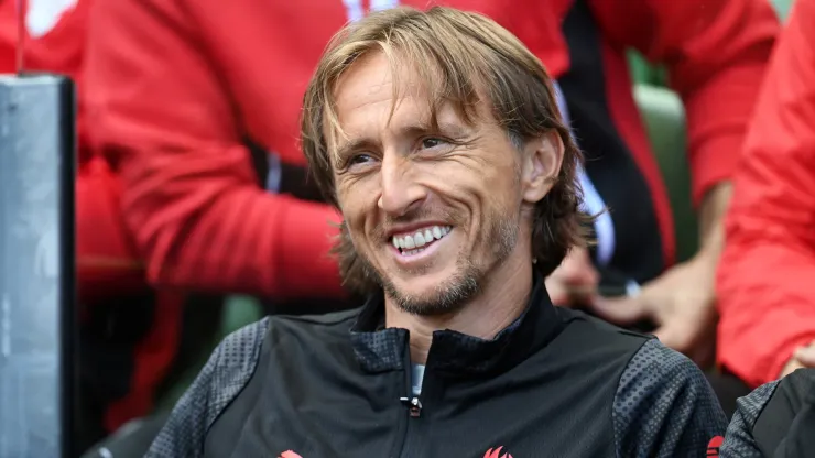 Luka Modric of AC Milan looks on during the pre-season friendly match between Leeds United and AC Milan.
