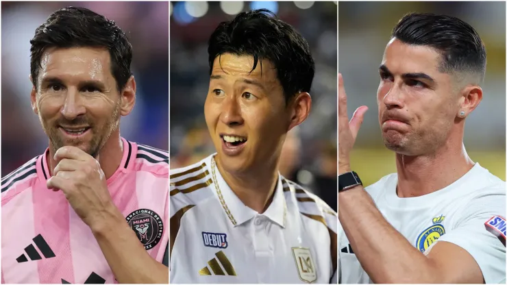 Lionel Messi (left), Son Heung-min (center), and Cristiano Ronaldo (right)
