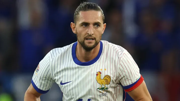 Adrien Rabiot of France runs with the ball during the UEFA Nations League 2025 semifinal match between Spain and France.