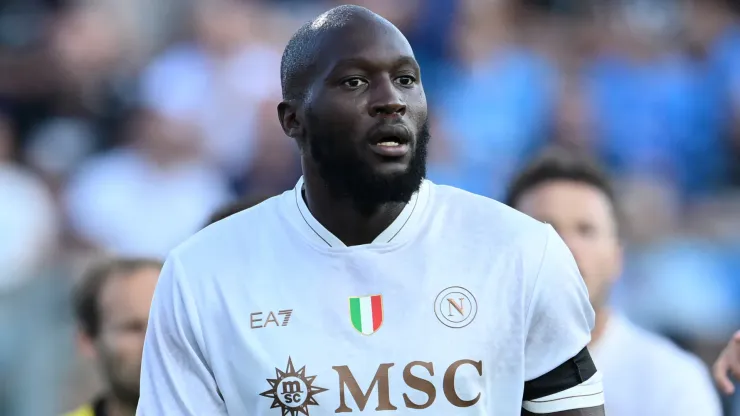 Romelu Lukaku of Napoli looks on during the pre-season friendly match between Napoli and Girona.
