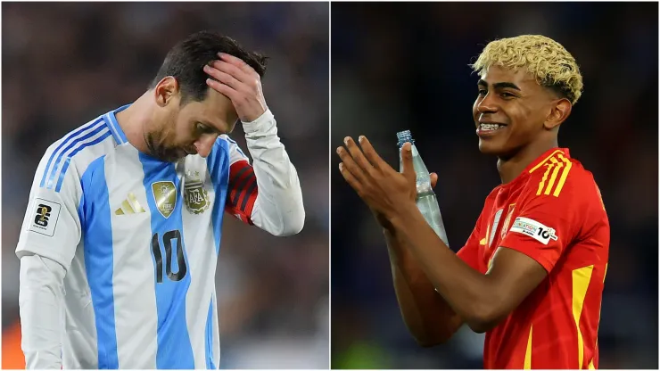 Argentina's Lionel Messi and Spain's Lamine Yamal.
