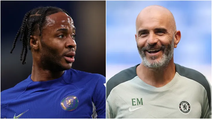 Raheem Sterling and Enzo Maresca of Chelsea.
