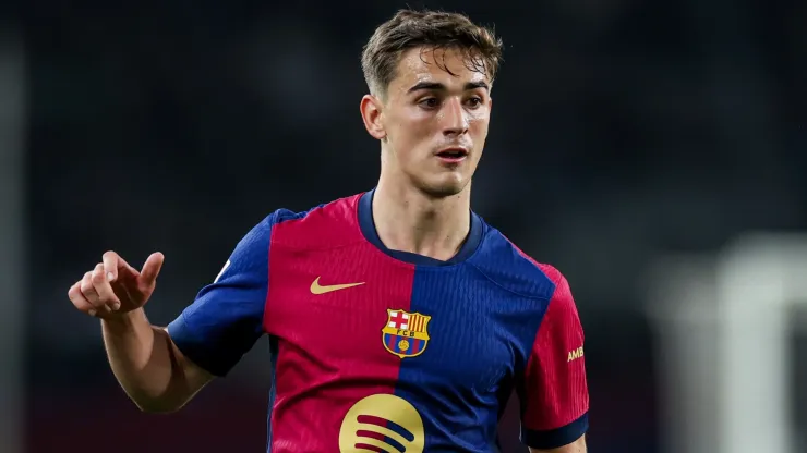 Pablo Gavira 'Gavi' of FC Barcelona looks on during a La Liga game vs Real Betis.
