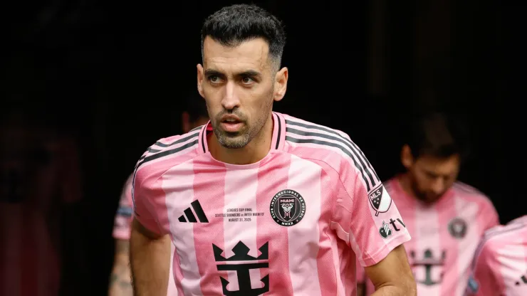 Sergio Busquets #5 of Inter Miami runs out of the team tunnel during the Leagues Cup Final.
