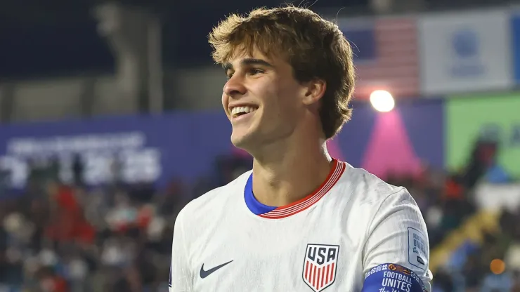 Benjamin Cremaschi after scoring a hat-trick for the USMNT against New Caledonia in the U-20 World Cup.
