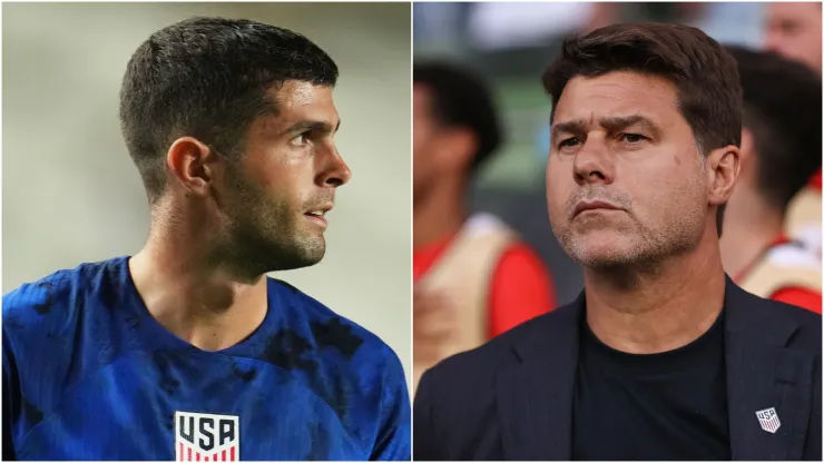 Christian Pulisic (L) and Mauricio Pochettino (R).