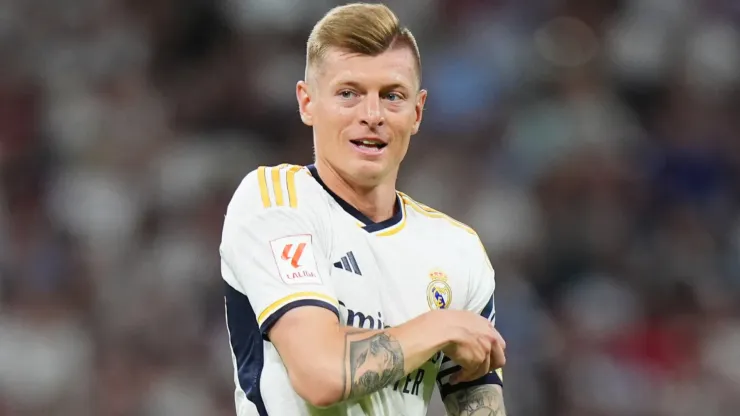 Toni Kroos of Real Madrid looks on during a game.