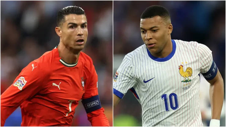 Portugal's Cristiano Ronaldo and France's Kylian Mbappe.
