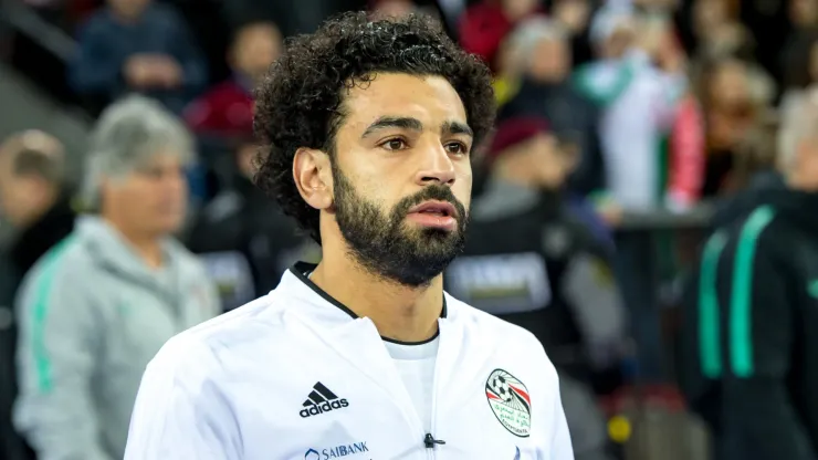 Mohamed Salah of Egypt looks on during the International Friendly between Portugal and Egypt.