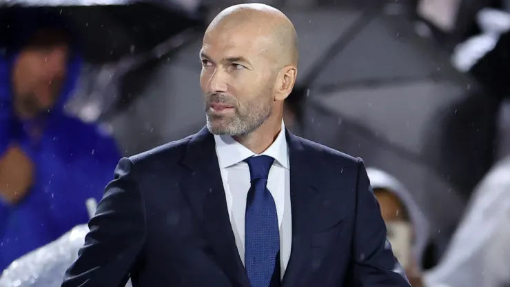 Zinedine Zidane, former French football player and manager, leaves the stage.
