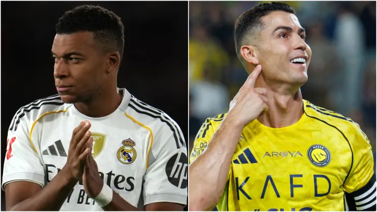 Kylian Mbappe of Real Madrid and Cristiano Ronaldo of Al Nassr.
