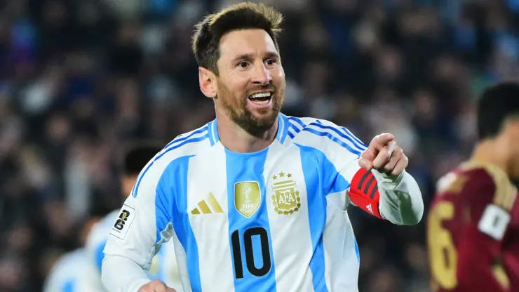 Lionel Messi of Argentina celebrating.