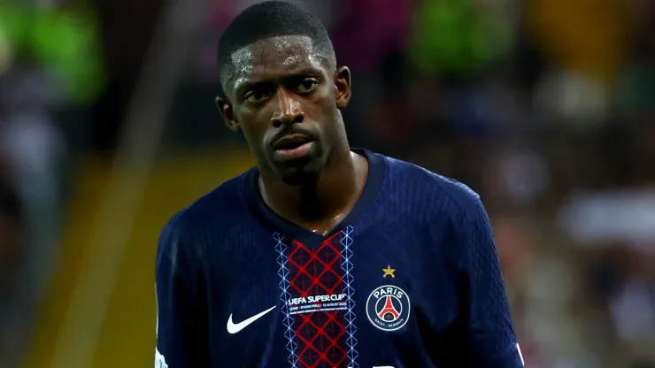 Ousmane Dembele of Paris Saint-Germain looks on during the UEFA Super Cup 2025 match.
