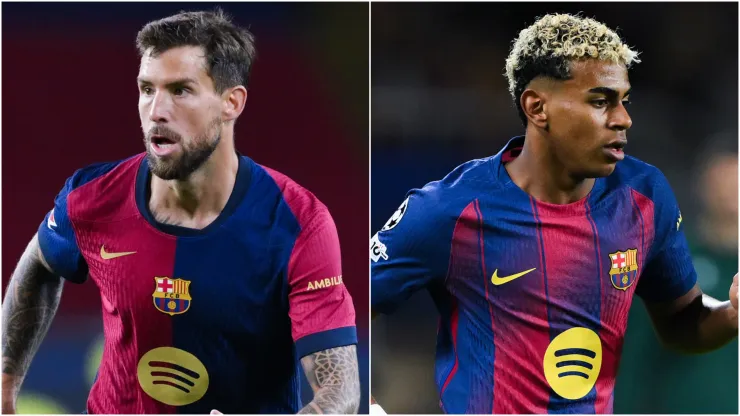 Iñigo Martinez and Lamine Yamal of Barcelona.