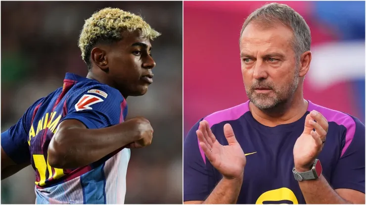 Lamine Yamal and Hansi Flick.
